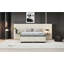 Lit plateforme capitonné Queen Size avec grande tête de lit, mobilier de chambre, velours