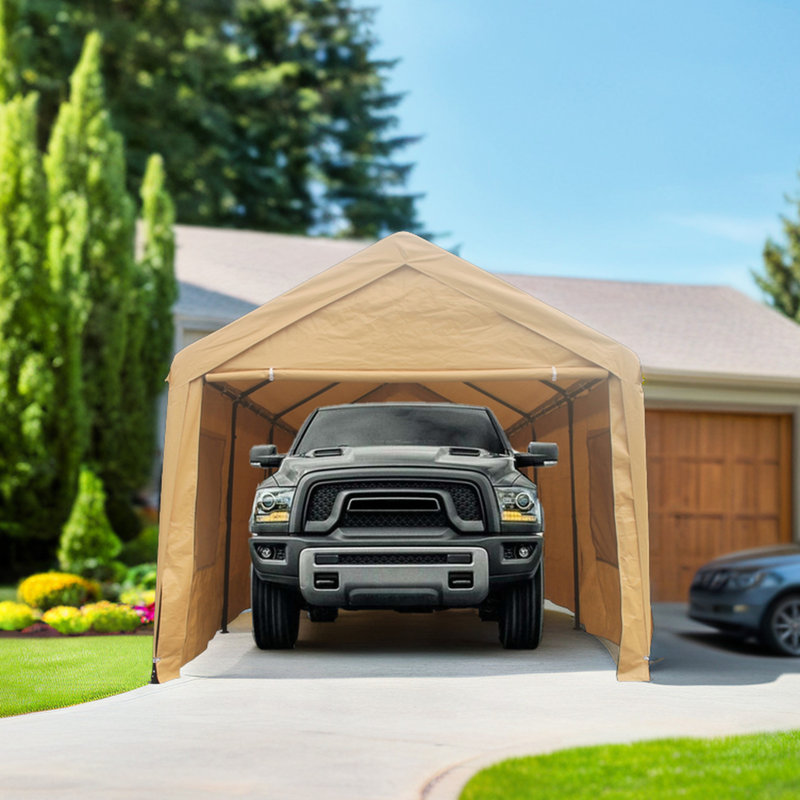 10X20ft Portable Garage Tent Carport Gazebo Heavy Duty, Steel Tube Structure. Waterproof Cover, Easy Installation Method Carport, Duty. Frame, Ventilation Windows For Assembly