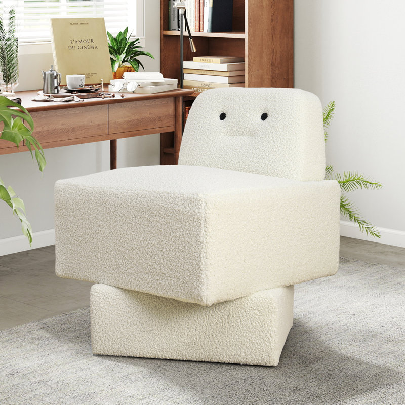 22"Wide Modern Swivel Small Accent Chair for Small Space, Beige