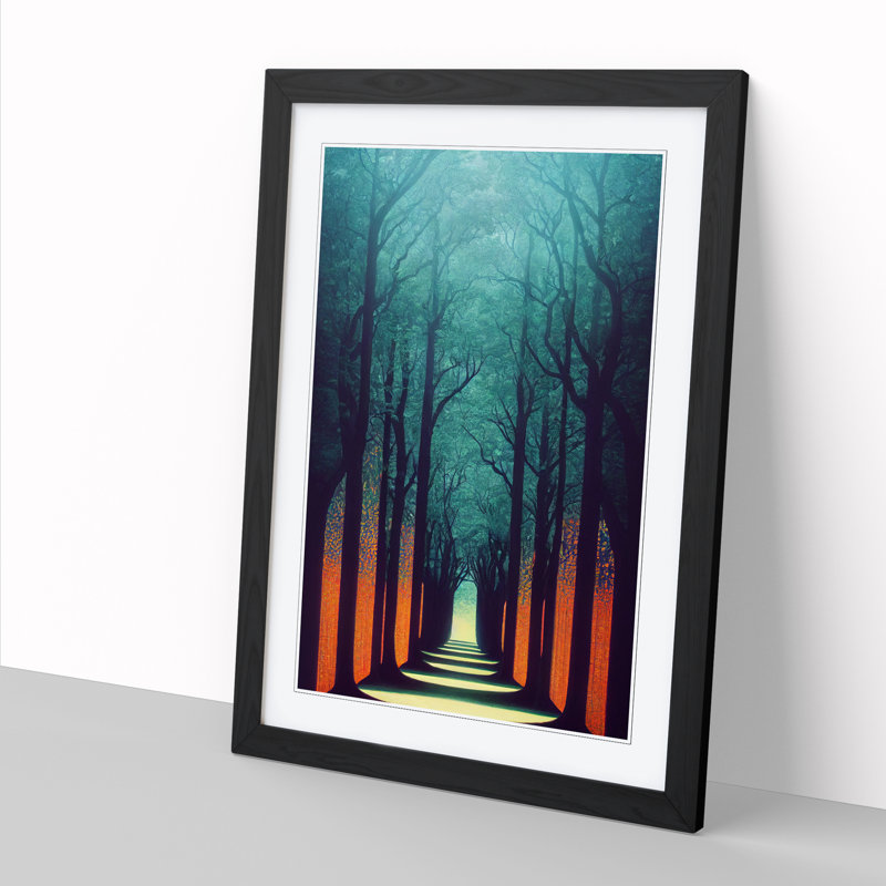 Meadowlands Japanese Forest Gothic Vol.2 - Single Picture Frame Print, 46cm H x 34cm W x 2cm D, Black