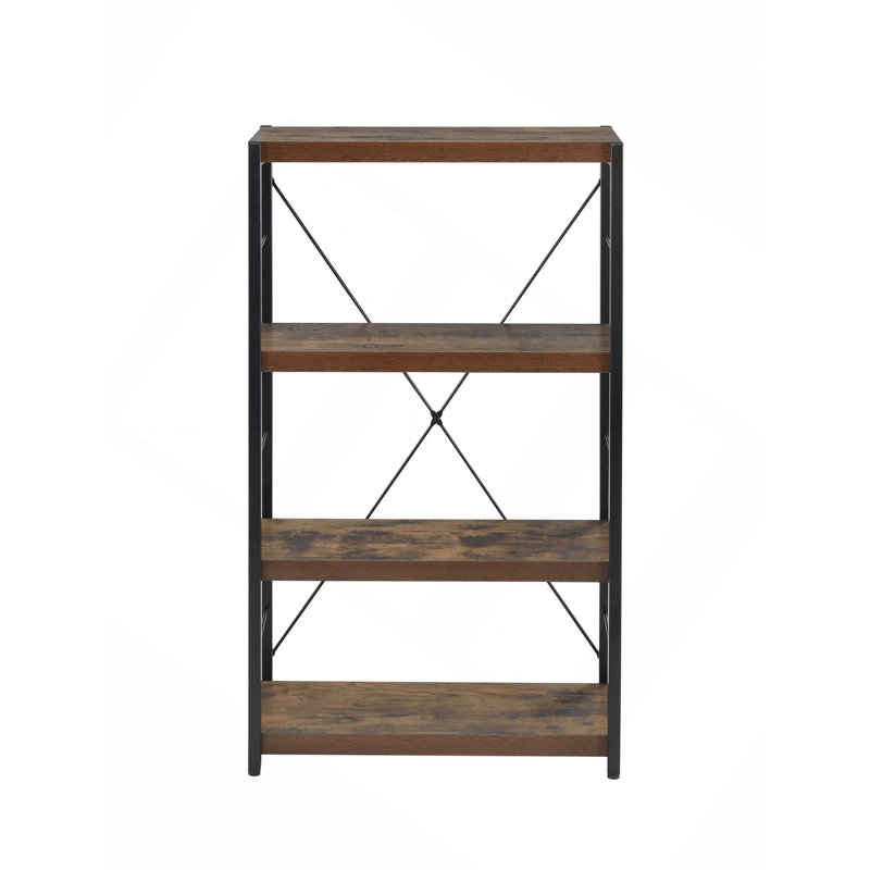 Bob Weathered Oak & Black Finish Bookshelf