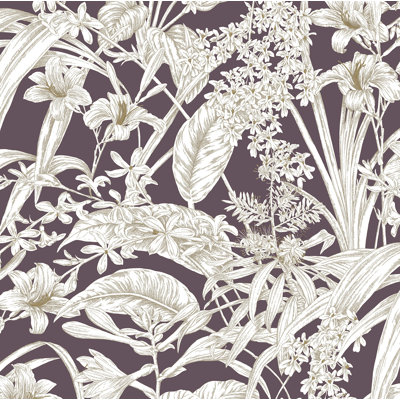 Conservatory Toile Floral,Solids Wallpaper