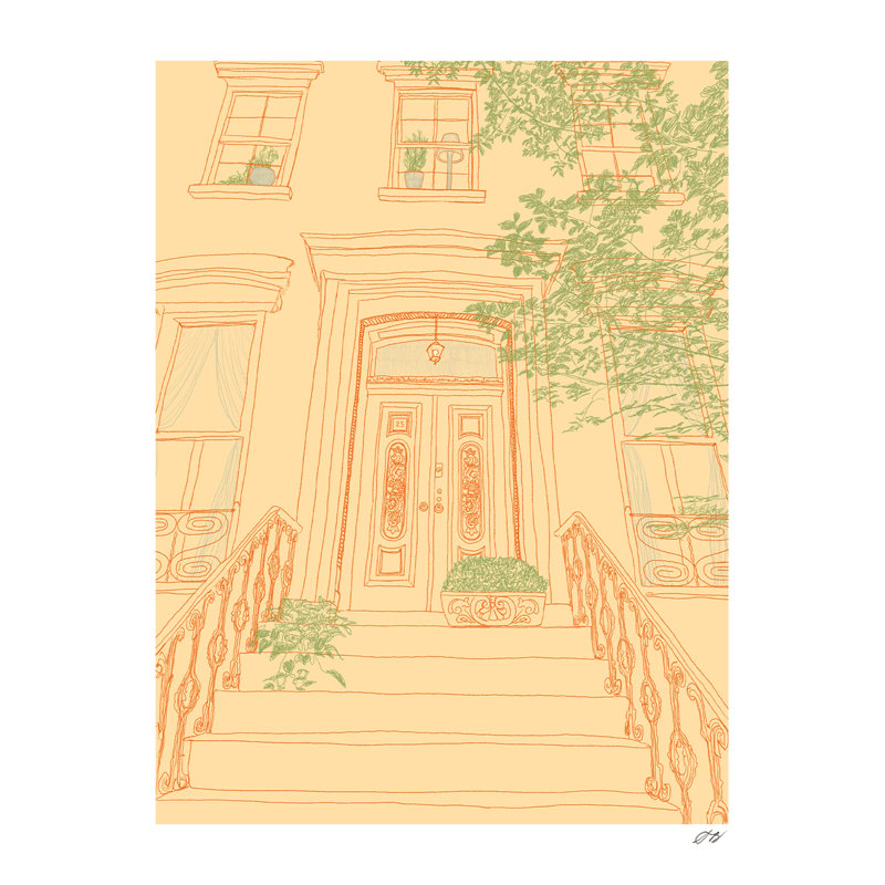 Yellow Townhouse Print