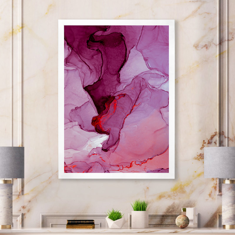 Reproduction d'art sur toile de luxe luxueuse marbré rose II, H 30 po x l 40 po x P 1,5 po