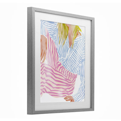 Femelle à rayures pastel, reproduction encadrée sous verre, design par Ziwei Li