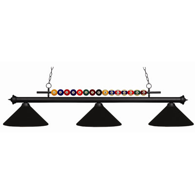 Luminaire suspendu linéaire à 3 lumières pour table de billard Chapa