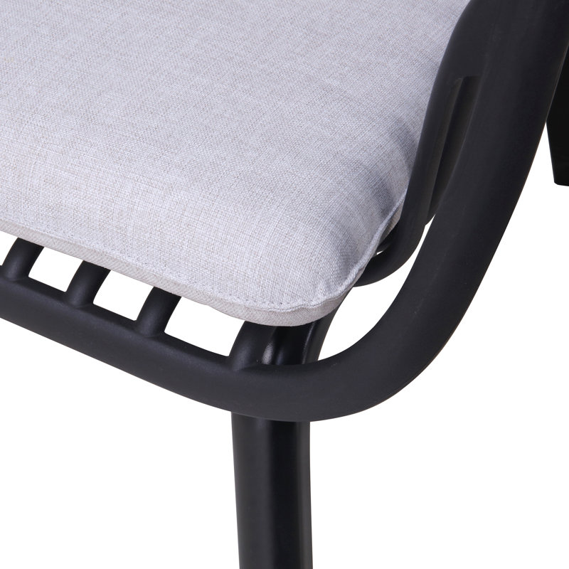 Huron Outdoor PP Club Chair (Set Of 2), Gray, Black