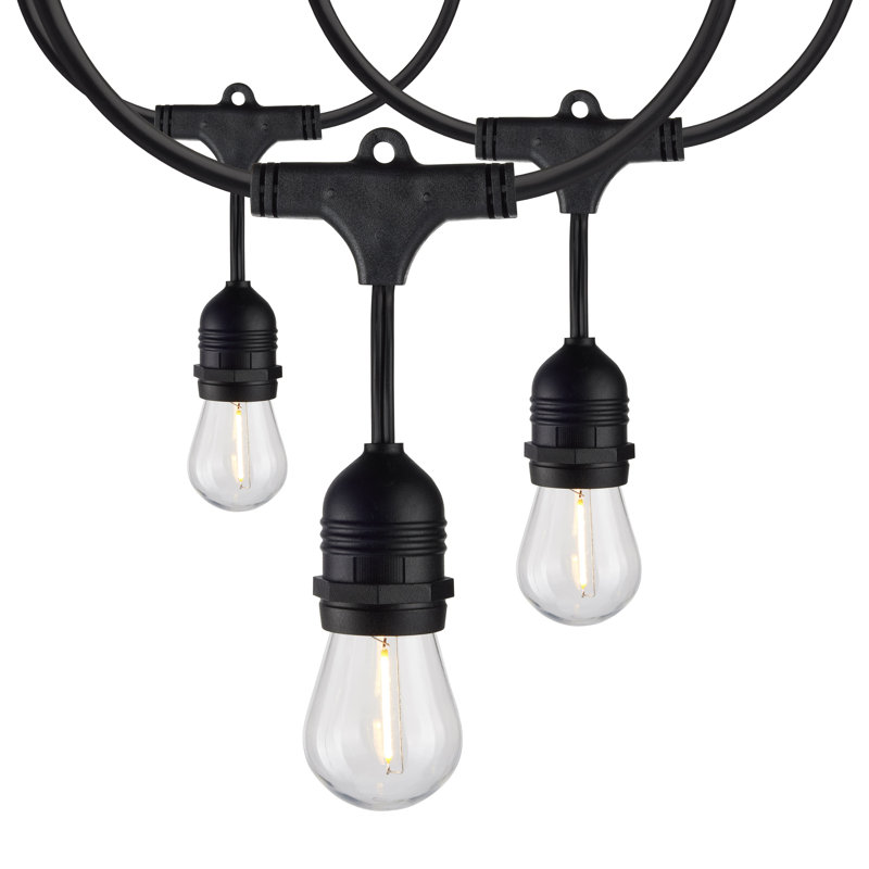 2 Pack - 24Ft - LED String Light - Includes 12-S14 Bulbs - 2000K - 120 Volts