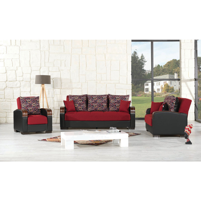 Causeuse convertible avec rangement Collection, Rouge