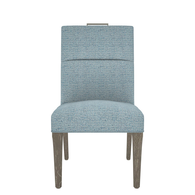 Thom Filicia Home Fabric Tight Back Side Chair, Hampton, Tuck Cobalt