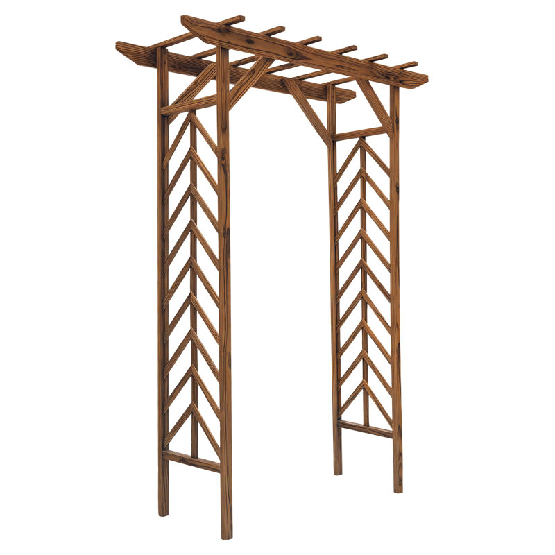 140cm W x 65cm D Wood Arbour in Carbonised