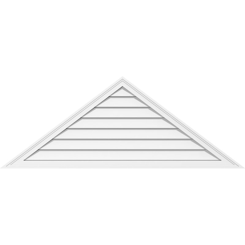 Triangle Surface Mount Functional Brickmould Frame PVC Gable Vent 11/12 Pitch, 13.4" H x 40" W