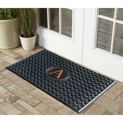 A1HC Natural Rubber Large Doormat, Entry Mat 24x39