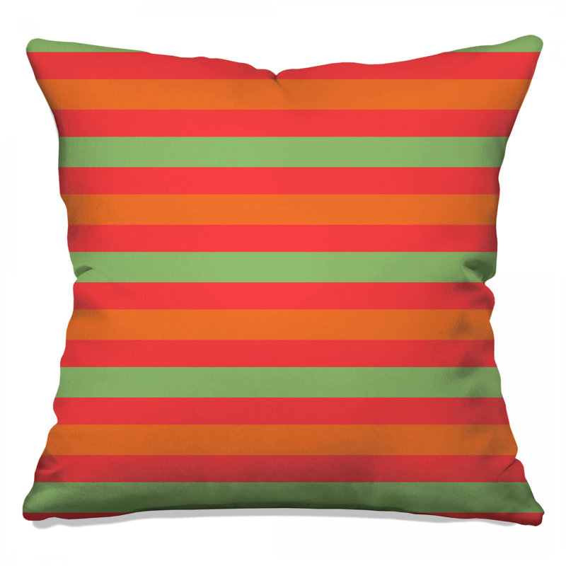 Coussins décoratifs à double face rouge, vert et orange, 20 x 20 inches