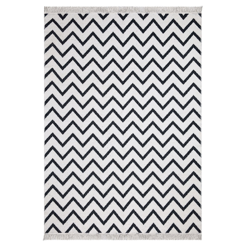 Rayshad Chevron Cotton Machine Made Indoor / Outdoor Area Rug, Rectangle 1'11" x 3'3"