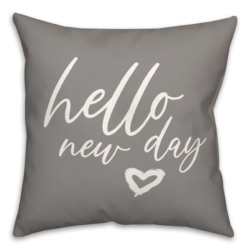 Outdoor Reversible Throw Pillow, 18" H x 18" W, Gray