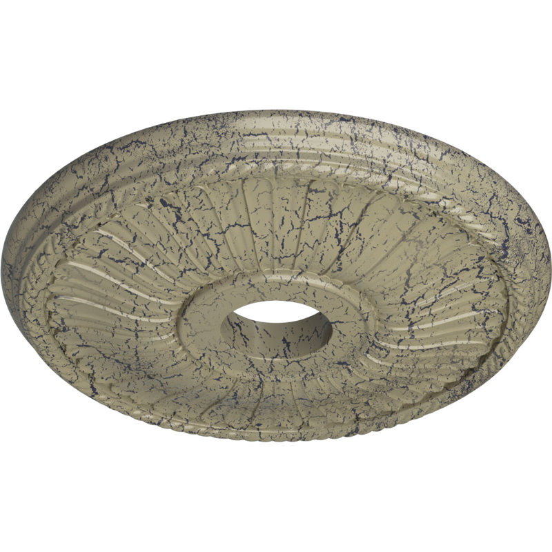Médaillon de plafond Endurathane Berkshire, DE 20 1/8 po x P 3 7/8 po x P 1 7/8 po (convient aux auvents jusqu'à 6 3/8 po), finition craquelée en pierre de château peinte à la main