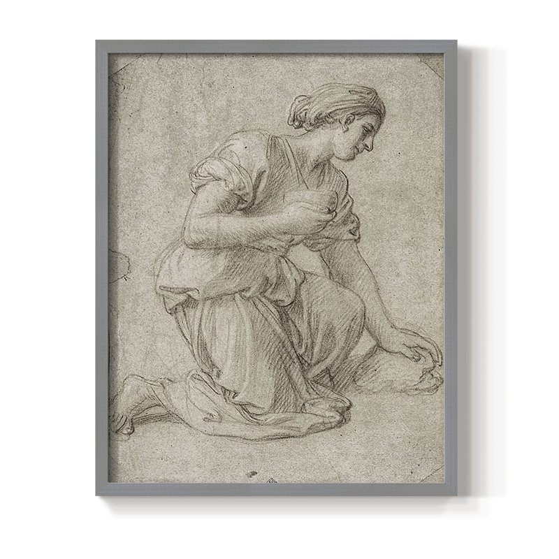 Reproduction encadrée rétro en bois massif Lxxxi, H 15 po x l 12 po, Gris