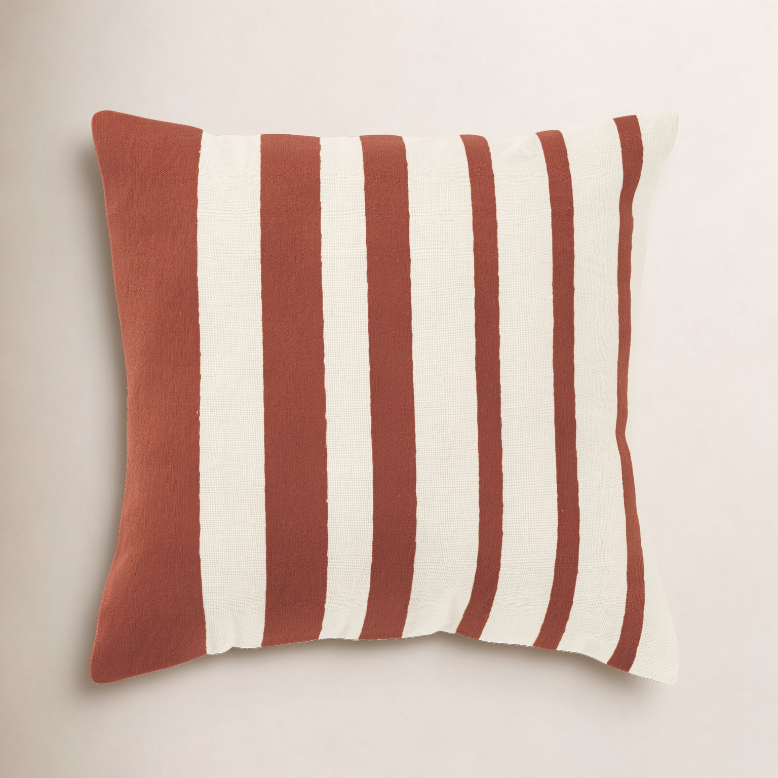 Karka 20" x 20" Embroidered Throw Pillow, Terracotta/Natural