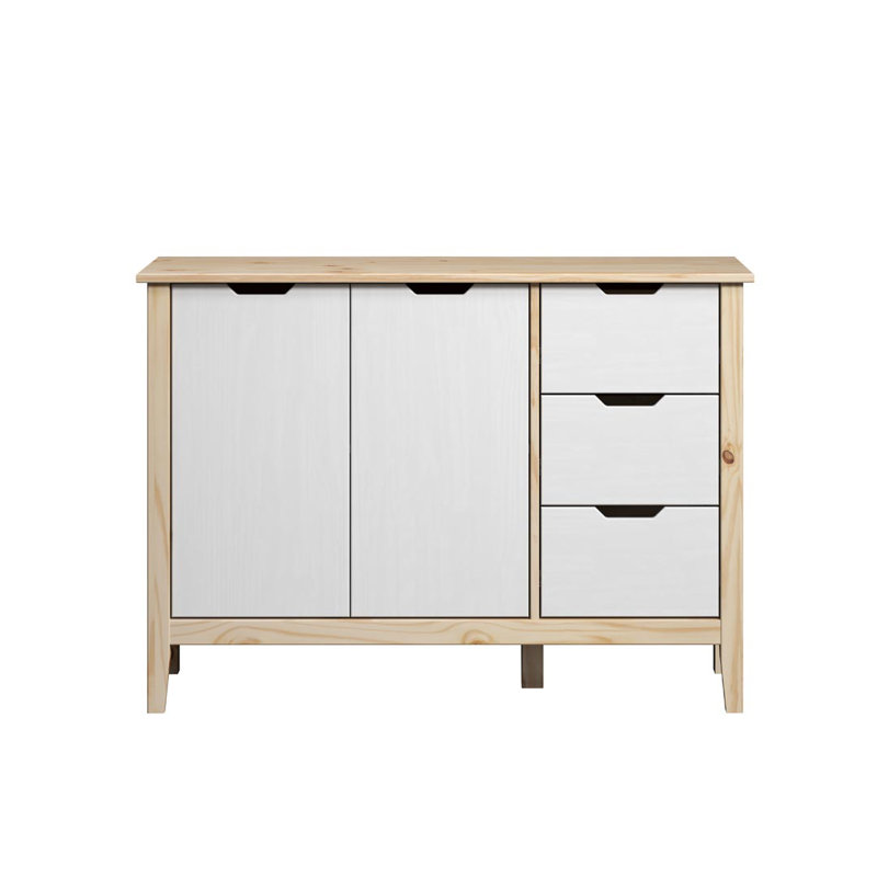 Powellsville 110cm Solid Wood Sideboard, White