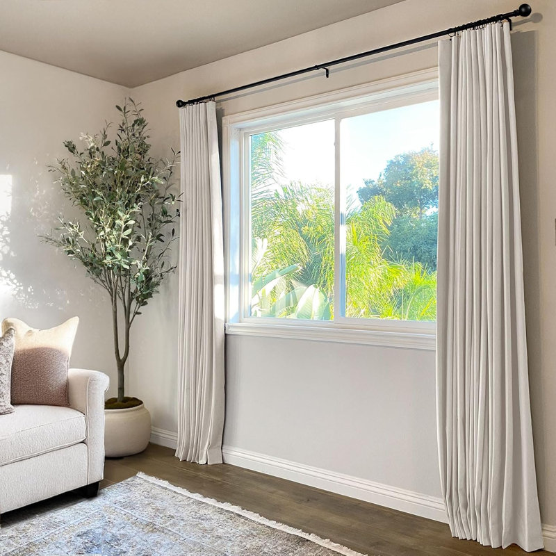 100% Blackout Curtains for Bedroom 2 Panels, 50"W x 90"L (Pack of 2), Beige