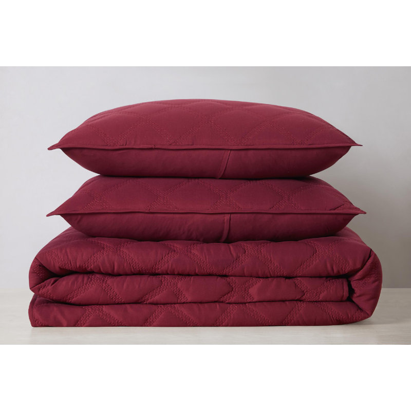 Everyday Quilt, Twin XL Quilt + 1 Sham, Burgundy