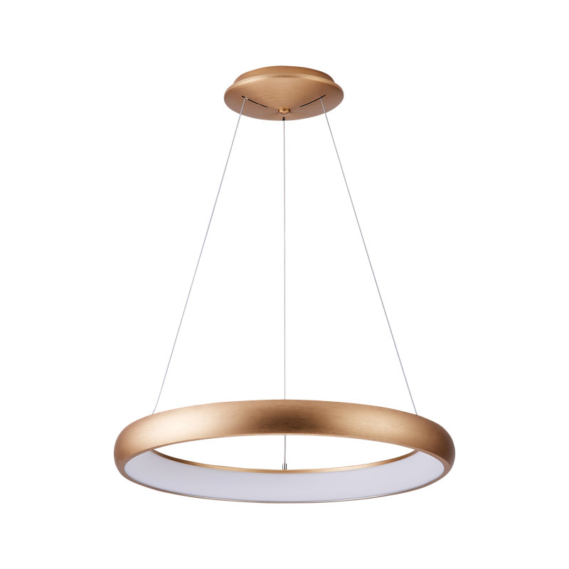 1 - Light LED Wagon Wheel Pendant, 6cm H x 41cm W x 41cm D, Gold