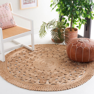Casagranda Natural Fiber Flat Weave Jute Solid Color Rug