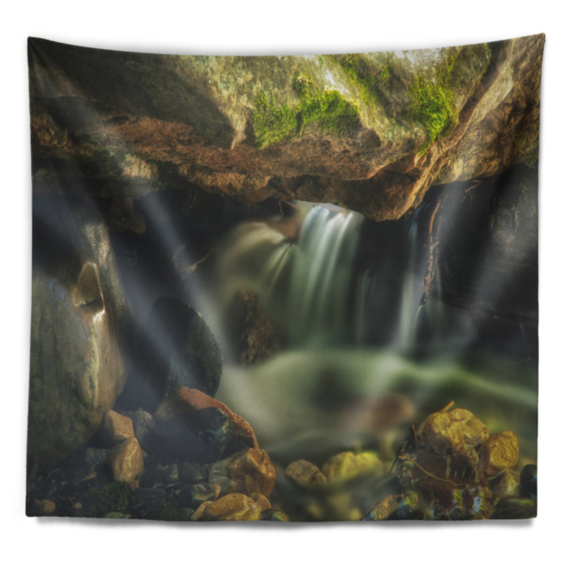 Tapisserie cascade paysage forêt nationale Wasatch, H 32 po x l 39 po