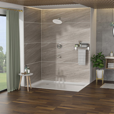 Pomme de douche ronde 10 po avec douchette cascade, douche murale