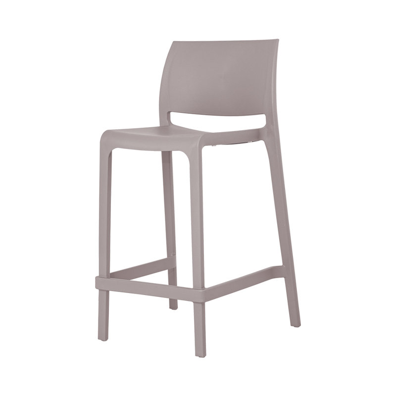 Sensilla Stackable Low Back Stool, Taupe, Counter Stool (25.6” Seat Height)