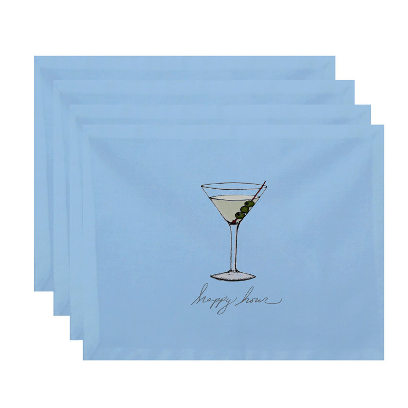 Ensemble de napperons 4 pièces Josefien Martini, Bleu pâle