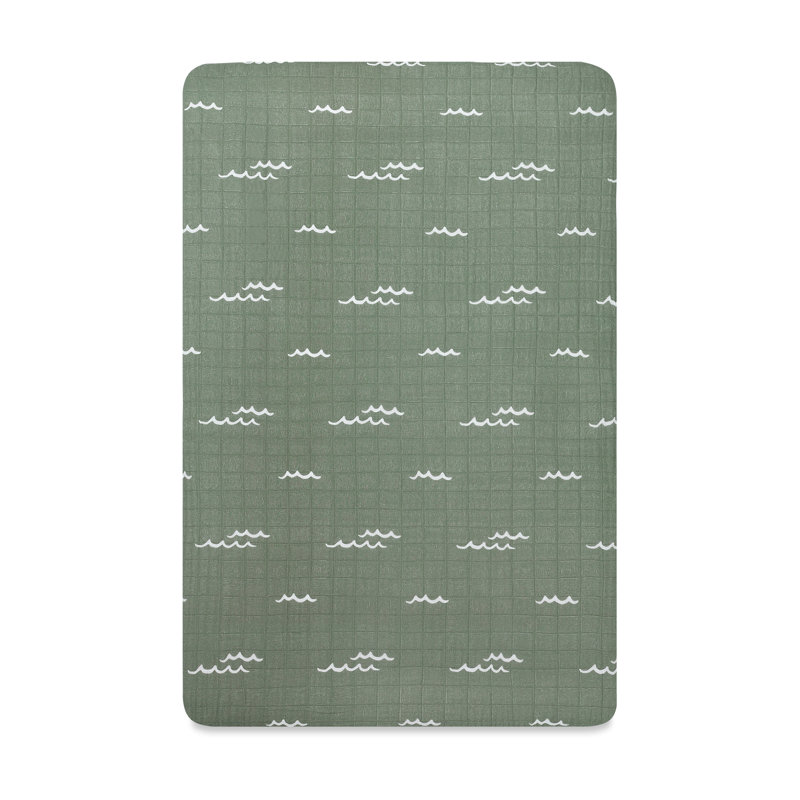 Ocean Waves Muslin Mini Crib Sheet