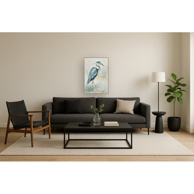 «Blue Heron», art mural en bois foncé - 24 po x 39 po