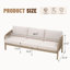 Sofa d'extérieur en bois d'acacia et corde tressée avec coussins