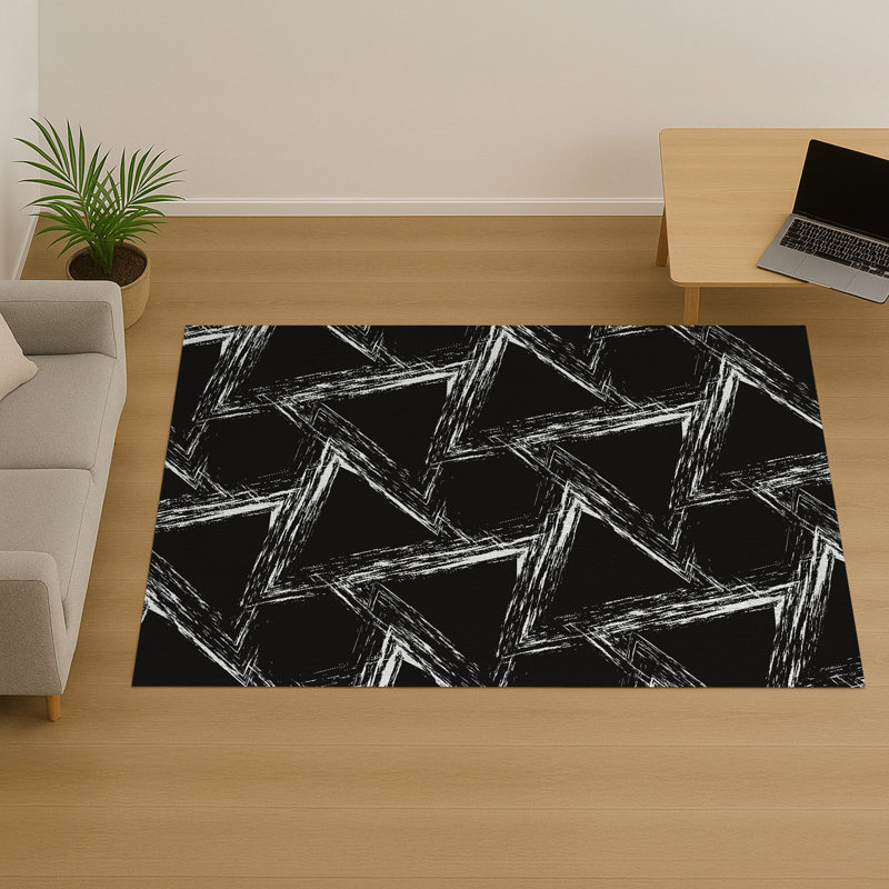 Geometric Area Rug, Runner 70 x 140 cm