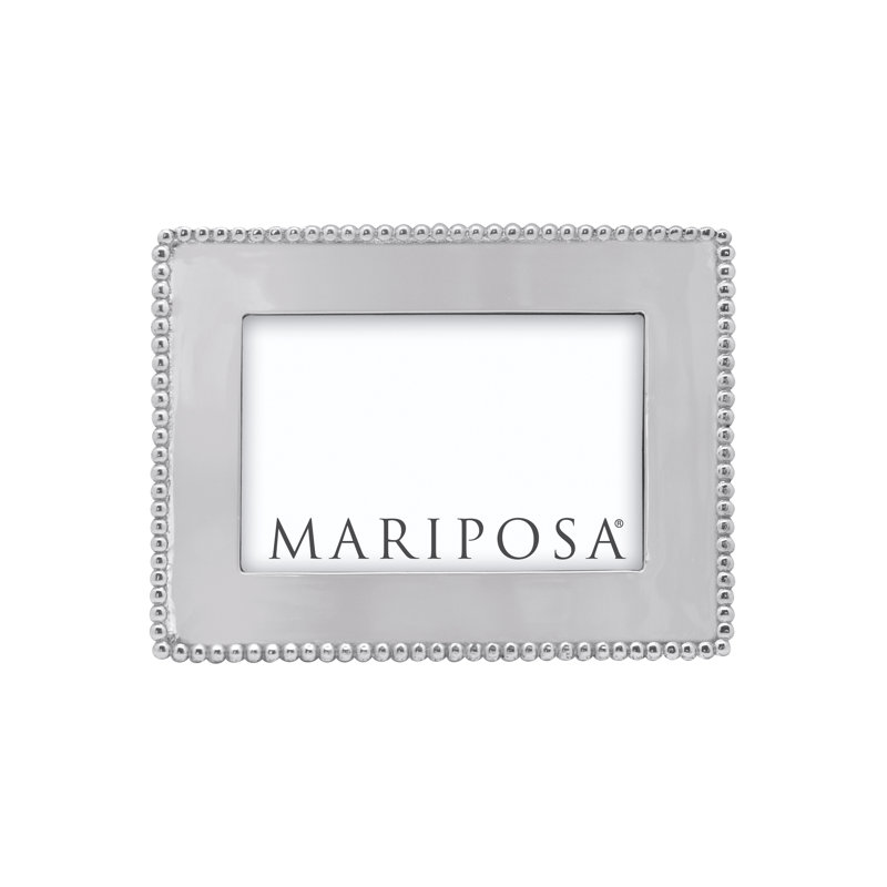 Beaded Silver Single Picture Frame, 6" H x 4" W