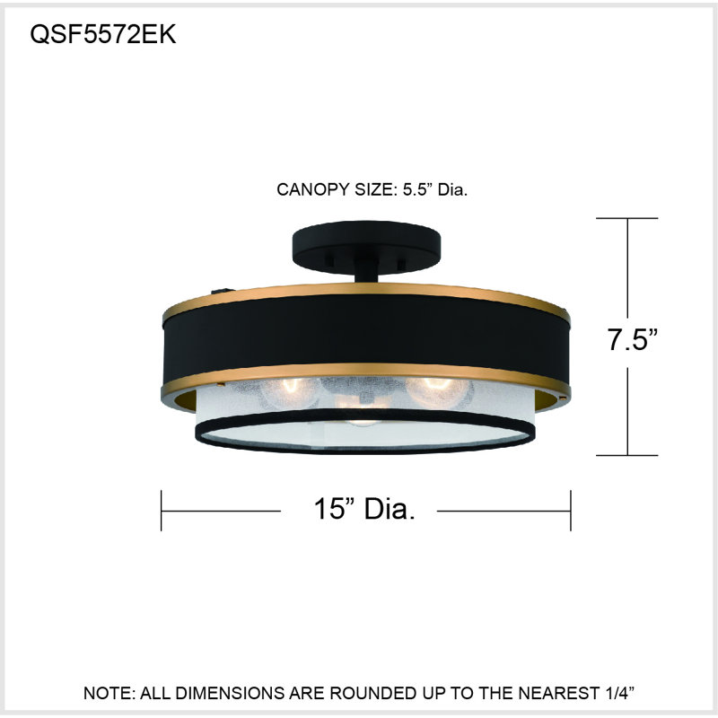 Fabric Semi Flush Mount