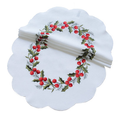 Holly Berry Doilies 12 inch Round