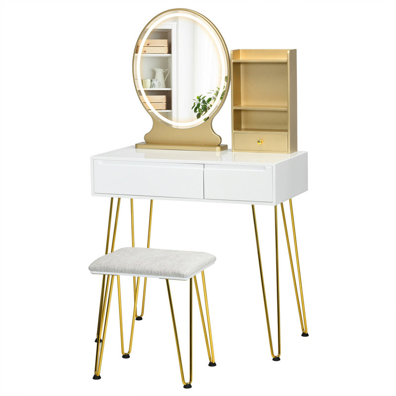 Vanity, White/Gold