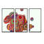 Illustration 3D de sphères multicolores III - ensemble de 3 reproductions encadrées sur toile-117491501-117491511
