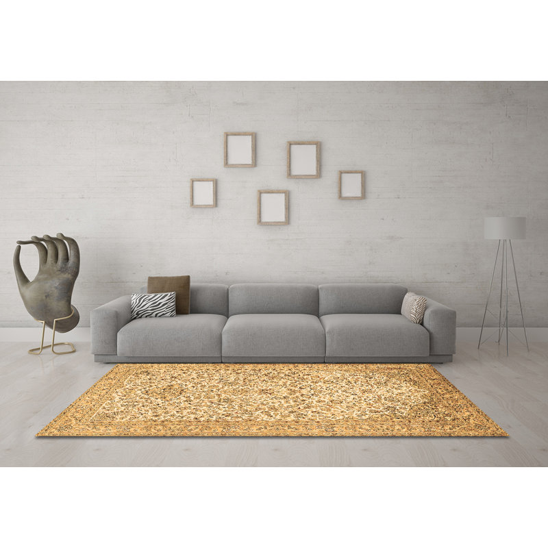 Lucson Washable Floral Indoor Rug, Square 3'