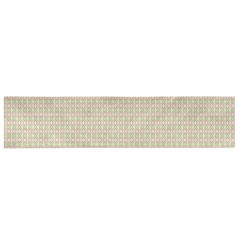 Chemin de table arrow diamants Avicia, 91,5 po x 17,5 po, Poly, Rose / Vert