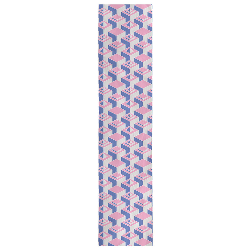 Chemin de table Classic Skyscrapers, 16 po x 90 po, Rose/bleu