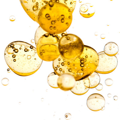 Bulles d'or sur fond blanc - impression sur toile tendue