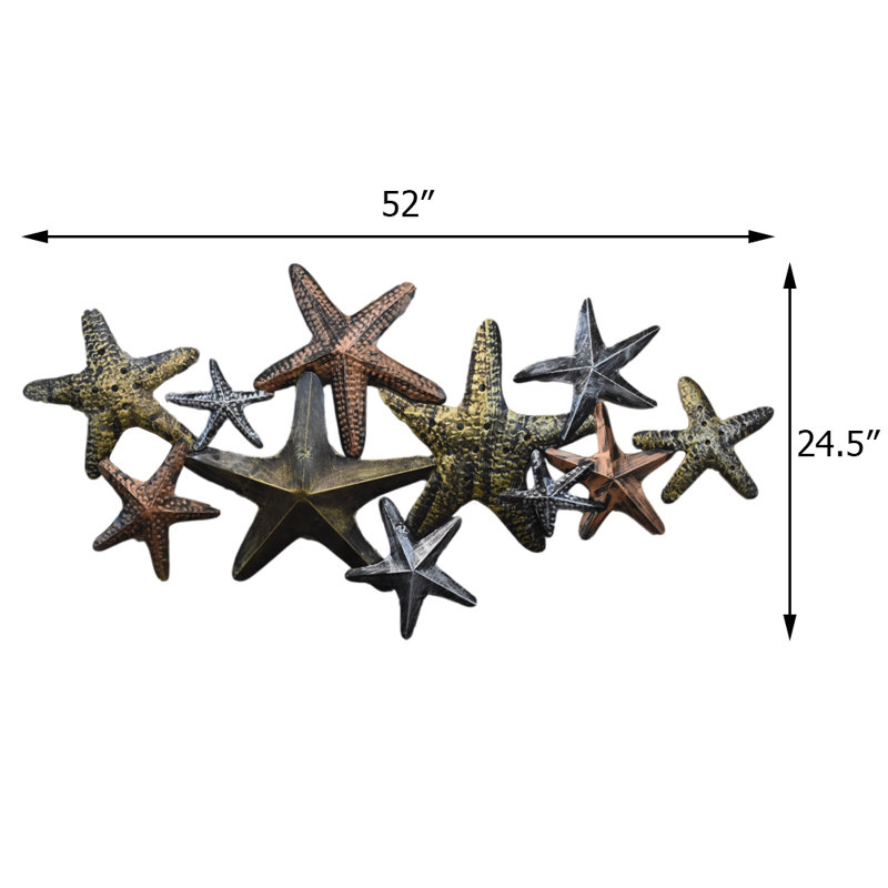 Handmade Abstract Wall Decor on Iron, Black/Copper/Silver