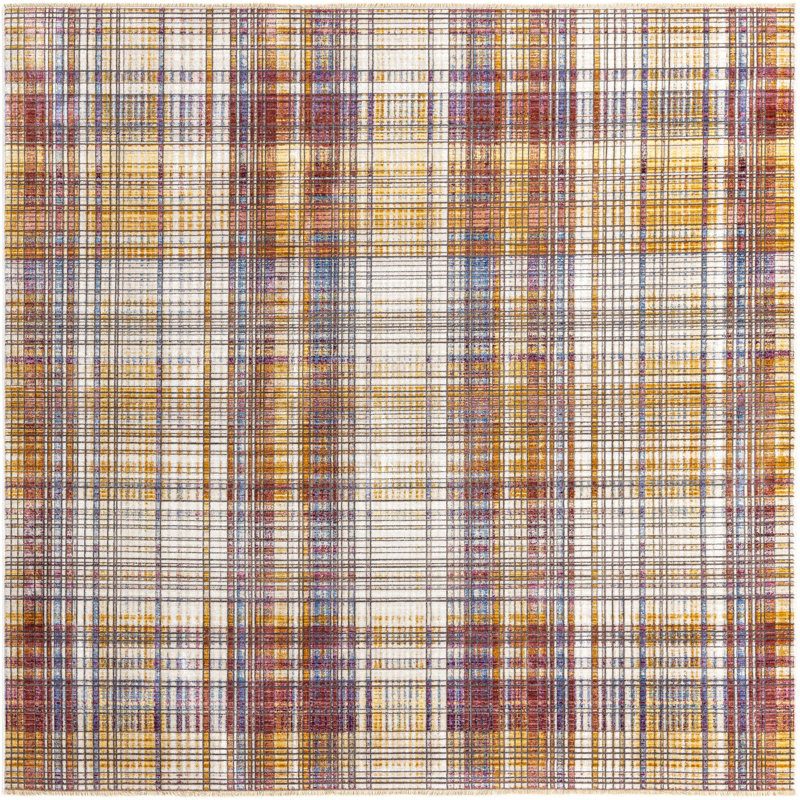 Sease Plaid Indoor Rug, Square 7'10"
