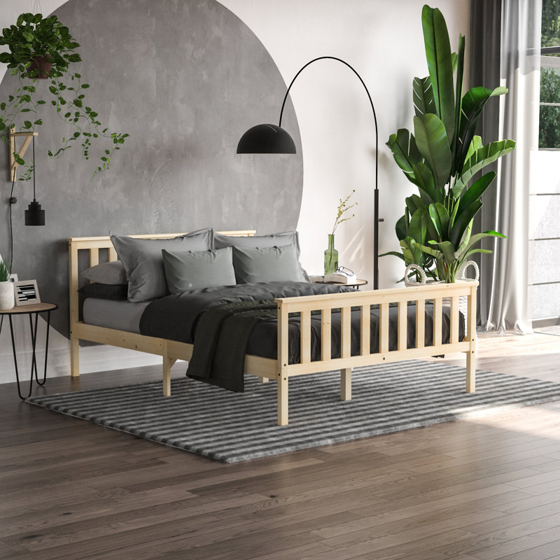 Solid Wood Bed, Double (4'6), Pine