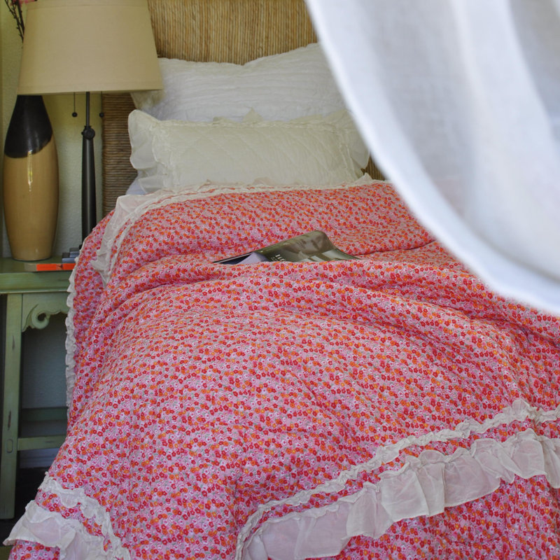 Astor Floral Quilt - Twin, Single, Pink