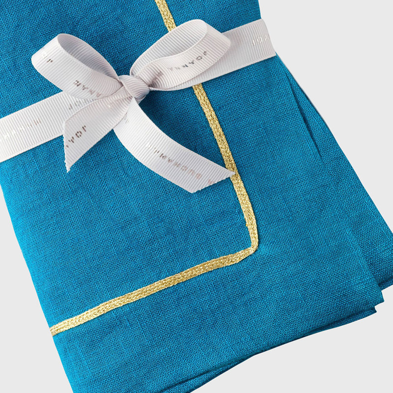 Linen Square Napkins, Turquoise
